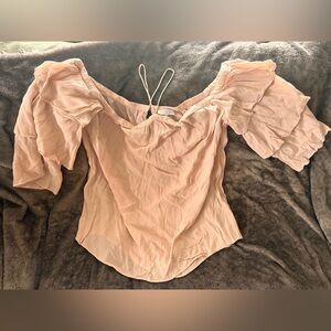 Pale Blush Peasant Blouse